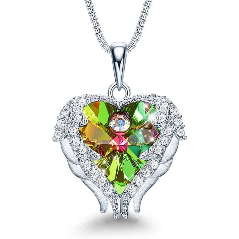 🆕 Women Silver Angel Wing Love Heart Necklace Christmas Birthday Jewelry Gifts